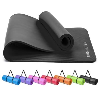 KG PHYSIO Yoga Mat - Noir - 183 cm - 10 mm - Yoga Mat - Publicité KG PHYSIO Yoga Mat - Noir - 183 cm - 10 mm - Yoga Mat - Publicité