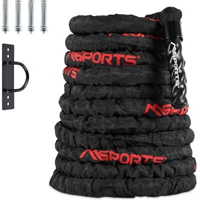 Msports Battle Rope Professional qualité Studio – Longueur : 15 m Diamètre : 5 cm Sport Corde Corde Frappe Sport Fitness Corde Corde Serpent élan - Publicité Msports Battle Rope Professional qualité Studio – Longueur : 15 m Diamètre : 5 cm Sport Corde Corde Frappe Sport Fitness Corde Corde Serpent élan - Publicité
