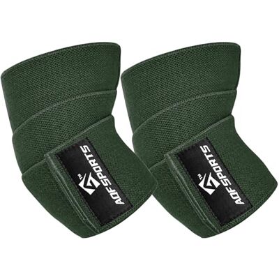 AQF Bandages de Coude pour Musculation (Paire) – Coudières Élastiques 101,6 cm, Support et pour Haltérophilie, Powerlifting, Fitness, Entraînement, Développé Couché (Vert Militaire) - Publicité AQF Bandages de Coude pour Musculation (Paire) – Coudières Élastiques 101,6 cm, Support et pour Haltérophilie, Powerlifting, Fitness, Entraînement, Développé Couché (Vert Militaire) - Publicité