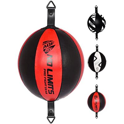 AQF Sac de Frappe Double extrémité en Cuir pour Boxe MMA Noir et Rouge - Publicité AQF Sac de Frappe Double extrémité en Cuir pour Boxe MMA Noir et Rouge - Publicité