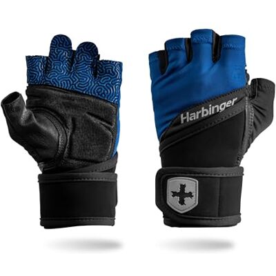 Harbinger Gants d'entraînement pour poignet – Prise en main améliorée et soutien du poignet, dos en lycra respirant, paume en cuir rembourré, design demi-doigt, languettes rapides – Idéal pour l'haltérophilie - Publicité Harbinger Gants d'entraînement pour poignet – Prise en main améliorée et soutien du poignet, dos en lycra respirant, paume en cuir rembourré, design demi-doigt, languettes rapides – Idéal pour l'haltérophilie - Publicité