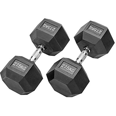 Bad Company Haltères hexagonales en caoutchouc noir Haltères courtes caoutchoutées pour aérobic, gymnastique et fitness - Publicité Bad Company Haltères hexagonales en caoutchouc noir Haltères courtes caoutchoutées pour aérobic, gymnastique et fitness - Publicité
