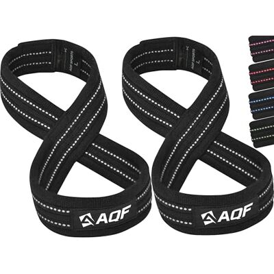 AQF Figure 8 Sangle De Tirage Musculation, Anti Slip Sangle Poignet Musculation Pour Haltérophilie, Soulevé De Terre, Heavy Duty Gym Lifting Straps, Ideal Sangle Levage Musculation (Noir et Blanc, M) - Publicité AQF Figure 8 Sangle De Tirage Musculation, Anti Slip Sangle Poignet Musculation Pour Haltérophilie, Soulevé De Terre, Heavy Duty Gym Lifting Straps, Ideal Sangle Levage Musculation (Noir et Blanc, M) - Publicité