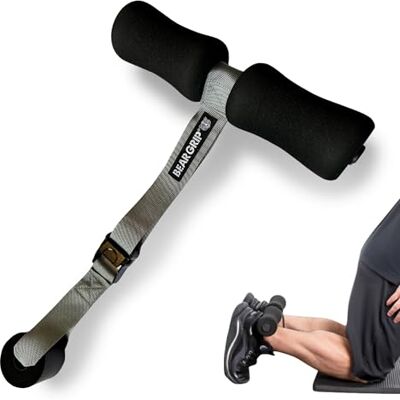 BEAR GRIP Sangle réglable pour ischio-jambiers avec tapis à genoux pour boucles, abdominaux, étirements - Publicité BEAR GRIP Sangle réglable pour ischio-jambiers avec tapis à genoux pour boucles, abdominaux, étirements - Publicité