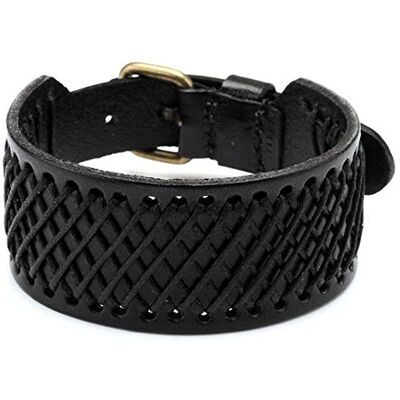 Generic Bracelet en Cuir pour Femme,Vintage Véritable Cuir Corde Tressée Large Manchette Bracelets Ceinture Boucle Tressé Wrap Noir Réglable Bracelets De Charme pour Cadeau De Noël De La Personnalité - Publicité Generic Bracelet en Cuir pour Femme,Vintage Véritable Cuir Corde Tressée Large Manchette Bracelets Ceinture Boucle Tressé Wrap Noir Réglable Bracelets De Charme pour Cadeau De Noël De La Personnalité - Publicité