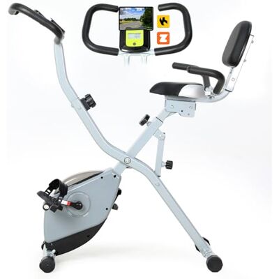 ISE 2-IN-1 Vélo d'Appartement Pliable, Velo Appartement Cardio Training 8 Niveaux Résistance Magnétique, Ecran Multifonction, Vélo Biking avec Dossier Réglable/Hauteur Réglable, Bluetooth, Ergonomique - Publicité ISE 2-IN-1 Vélo d'Appartement Pliable, Velo Appartement Cardio Training 8 Niveaux Résistance Magnétique, Ecran Multifonction, Vélo Biking avec Dossier Réglable/Hauteur Réglable, Bluetooth, Ergonomique - Publicité