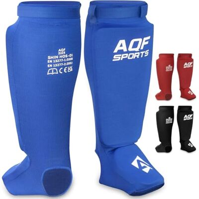 AQF Protège Tibia Boxe Thai Coton Extensible Élastiqué Shin Instep Guard CE Homologué Protège Tibias Épais pour Kickboxing, Arts Martiaux, Sports De Combat, Sparring, Karate, Homme (Bleu, L) - Publicité AQF Protège Tibia Boxe Thai Coton Extensible Élastiqué Shin Instep Guard CE Homologué Protège Tibias Épais pour Kickboxing, Arts Martiaux, Sports De Combat, Sparring, Karate, Homme (Bleu, L) - Publicité