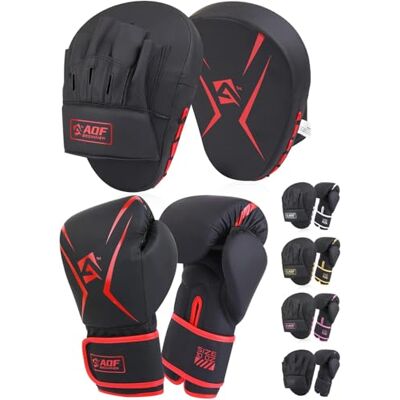 AQF Gant De Boxe Adulte avec Patte d'ours- Kits De Boxe Adulte- Gants De Boxing avec Incurvées Pao Boxe's pour Sac Frappe, MMA, Kickboxing, D'entraînement, Arts Martiaux, Muay Thai Pad (Rouge, 14oz) - Publicité AQF Gant De Boxe Adulte avec Patte d'ours- Kits De Boxe Adulte- Gants De Boxing avec Incurvées Pao Boxe's pour Sac Frappe, MMA, Kickboxing, D'entraînement, Arts Martiaux, Muay Thai Pad (Rouge, 14oz) - Publicité