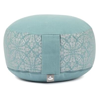 Bodhi Coussin de méditation Rondo Housse amovible en 100 % coton Rembourrage en épeautre bio Hauteur 14-20 cm Dragonne pratique Collection Maharaja (Mineral Blue RAJA/argent-uni) - Publicité Bodhi Coussin de méditation Rondo Housse amovible en 100 % coton Rembourrage en épeautre bio Hauteur 14-20 cm Dragonne pratique Collection Maharaja (Mineral Blue RAJA/argent-uni) - Publicité