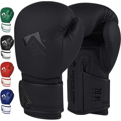 AQF Gant De Boxe Formation À La Boxe Gants MMA Gants De Boxe Homme & Femmes pour Kickboxing Combattre Muay Thai Et Sac De Boxe (Noir Matt, 10oz) - Publicité AQF Gant De Boxe Formation À La Boxe Gants MMA Gants De Boxe Homme & Femmes pour Kickboxing Combattre Muay Thai Et Sac De Boxe (Noir Matt, 10oz) - Publicité