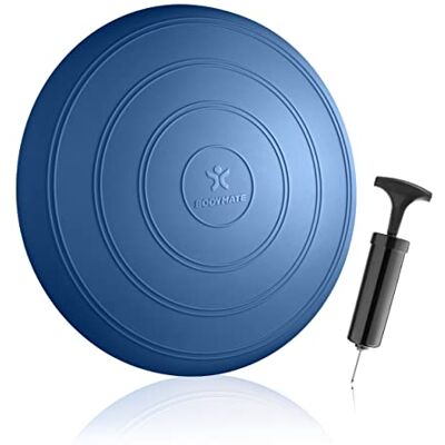 BODYMATE Coussin d'équilibre COMFORT Ø33cm + Pompe incluse Coussin gonflable pour Core training, fitness, rééducation BLEU - Publicité BODYMATE Coussin d'équilibre COMFORT Ø33cm + Pompe incluse Coussin gonflable pour Core training, fitness, rééducation BLEU - Publicité