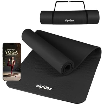 ALPIDEX Tapis Yoga 183x60x0,8cm Antidérapant Pilates Sport Gym Fitness Noir - Publicité ALPIDEX Tapis Yoga 183x60x0,8cm Antidérapant Pilates Sport Gym Fitness Noir - Publicité