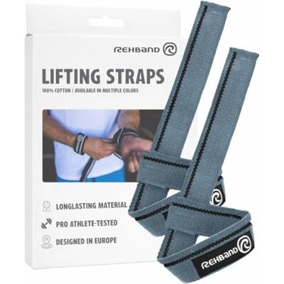 Rehband Sangle de tirage Musculation, 1 Paire Lifting Straps pour Fitness, 100% Coton, 56 cm x 4 cm, Aide à la Traction d´haltérophilie - Publicité Rehband Sangle de tirage Musculation, 1 Paire Lifting Straps pour Fitness, 100% Coton, 56 cm x 4 cm, Aide à la Traction d´haltérophilie - Publicité