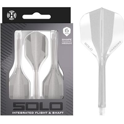 Harrows Solo Système intégré de vol et d'arbre – 3 ailettes et arbres moulés – Construction Aero Core monobloc – Design fixe à 90° pour plus de stabilité (transparent, moyen) - Publicité Harrows Solo Système intégré de vol et d'arbre – 3 ailettes et arbres moulés – Construction Aero Core monobloc – Design fixe à 90° pour plus de stabilité (transparent, moyen) - Publicité