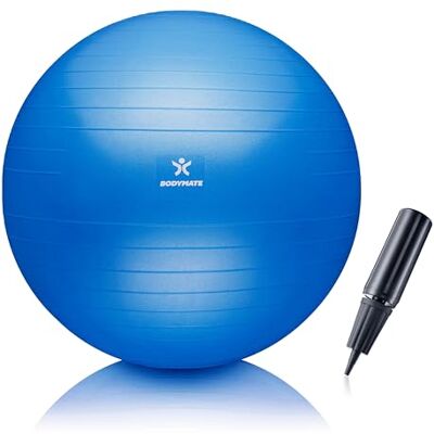 BODYMATE Ballon Fitness + Pompe Incluse + E-Book Gratuit Bleu 65cm - Publicité BODYMATE Ballon Fitness + Pompe Incluse + E-Book Gratuit Bleu 65cm - Publicité