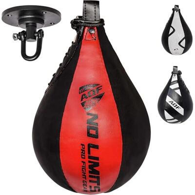 AQF Punching Ball Adulte Sac de Boxe en Cuir avec Fixations Kit d'entraînement Poire de Vitesse MMA et Pivotant Rotule Plafond - Publicité AQF Punching Ball Adulte Sac de Boxe en Cuir avec Fixations Kit d'entraînement Poire de Vitesse MMA et Pivotant Rotule Plafond - Publicité