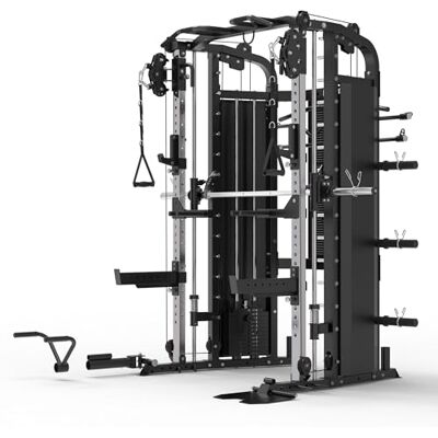 Gorilla SPORTS® Smith Machine avec Poids Intégrés 2x60 kg, Câbles, Barre Lat, Barre d’Haltérophilie 204 cm et Accessoires, jusqu’à 200 kg Appareil de Musculation, Power Station, Station de Muscula - Publicité Gorilla SPORTS® Smith Machine avec Poids Intégrés 2x60 kg, Câbles, Barre Lat, Barre d’Haltérophilie 204 cm et Accessoires, jusqu’à 200 kg Appareil de Musculation, Power Station, Station de Muscula - Publicité