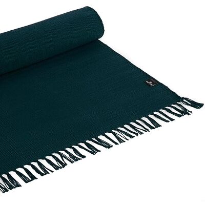 Yoga Studio Organic Mat Tapis en coton avec pompons pour méditation, relaxation, yoga chaud Bleu sarcelle 196 x 70 cm - Publicité Yoga Studio Organic Mat Tapis en coton avec pompons pour méditation, relaxation, yoga chaud Bleu sarcelle 196 x 70 cm - Publicité