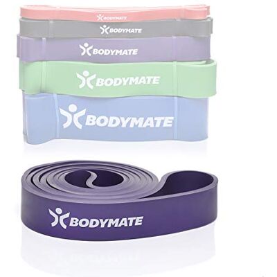 BODYMATE - 208cm Bande de résistance élastique - Violet - 16-36kg - Resistance band - Publicité BODYMATE - 208cm Bande de résistance élastique - Violet - 16-36kg - Resistance band - Publicité