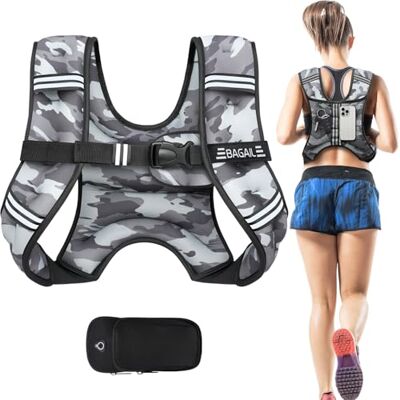 Bagail Gilet Lesté Pour la Musculation, Taille Ajustable, Poche Pratique, Gilet Lesté en Sable de Fer, Idéal Pour les Séances de Gymnastique, le Yoga et les Exercices d'Aérobic - Publicité Bagail Gilet Lesté Pour la Musculation, Taille Ajustable, Poche Pratique, Gilet Lesté en Sable de Fer, Idéal Pour les Séances de Gymnastique, le Yoga et les Exercices d'Aérobic - Publicité