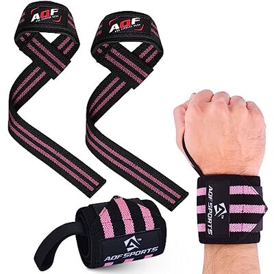 AQF 18" Bande Poignet Musculation & Rembourrées Sangle De Tirage Musculation Set (1 Paire De Chaque), Maintien Poignet Kit Pour Muscu, Powerlifting, Deadlift & Fitness Hommes Et Femmes - Publicité AQF 18" Bande Poignet Musculation & Rembourrées Sangle De Tirage Musculation Set (1 Paire De Chaque), Maintien Poignet Kit Pour Muscu, Powerlifting, Deadlift & Fitness Hommes Et Femmes - Publicité