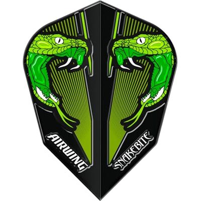 RED DRAGON Airwing Unique Moulded Peter Wright Snakebite Vert Standard Dart Flight 1 Set par paquet (total de 3 Dart Flights) - Publicité RED DRAGON Airwing Unique Moulded Peter Wright Snakebite Vert Standard Dart Flight 1 Set par paquet (total de 3 Dart Flights) - Publicité