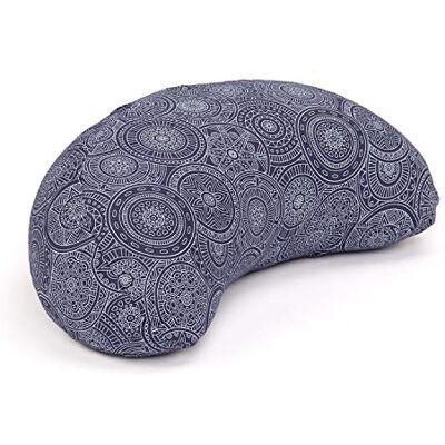 Bodhi Yogi Collection Maharaja Coussin de méditation en forme de croissant de lune, garni de cosses de sarrasin, avec housse amovible en coton, housse à motif, Bleu foncé/MANDALA - Publicité Bodhi Yogi Collection Maharaja Coussin de méditation en forme de croissant de lune, garni de cosses de sarrasin, avec housse amovible en coton, housse à motif, Bleu foncé/MANDALA - Publicité