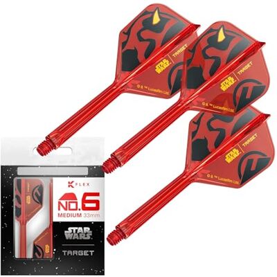 Target Darts Star Wars Darth Maul K Flex Ailettes et Tiges de Fléchettes Intégrées Lot de 3 K-Flex, N° 2 et N° 6 Court, Intermédiaire et Moyen Disney K-Flex Accessoires - Publicité Target Darts Star Wars Darth Maul K Flex Ailettes et Tiges de Fléchettes Intégrées Lot de 3 K-Flex, N° 2 et N° 6 Court, Intermédiaire et Moyen Disney K-Flex Accessoires - Publicité
