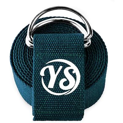Yoga Studio Sangle de yoga, 2,5 m, extra longue, en coton bio durable, réglable, anneau en D, pour exercice, pilates, danse, entraînement, gym, physiothérapie (bleu sarcelle) - Publicité Yoga Studio Sangle de yoga, 2,5 m, extra longue, en coton bio durable, réglable, anneau en D, pour exercice, pilates, danse, entraînement, gym, physiothérapie (bleu sarcelle) - Publicité