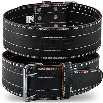 AQF Ceinture Musculation Homme 6mm Réglable 100% Cuir Véritable Ceinture de Force Powerlifting Lombaire D'haltérophilie Belt pour Weightlifting, Bodybuilding & Gym Fitness (Blanc, M) - Publicité AQF Ceinture Musculation Homme 6mm Réglable 100% Cuir Véritable Ceinture de Force Powerlifting Lombaire D'haltérophilie Belt pour Weightlifting, Bodybuilding & Gym Fitness (Blanc, M) - Publicité