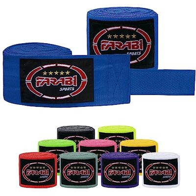 Farabi Sports Enfants Bande Boxe Paire d'enveloppes mexicaines intérieures de Gants de Fitness de Boxe de mètres de Long (Black, Kids (2.50 Meters) (Blue) - Publicité Farabi Sports Enfants Bande Boxe Paire d'enveloppes mexicaines intérieures de Gants de Fitness de Boxe de mètres de Long (Black, Kids (2.50 Meters) (Blue) - Publicité