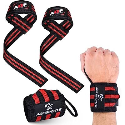 AQF 18" Bande Poignet Musculation & Rembourrées Sangle De Tirage Musculation Set (1 Paire De Chaque), Maintien Poignet Kit pour Muscu, Powerlifting, Deadlift & Fitness Hommes Et Femmes - Publicité AQF 18" Bande Poignet Musculation & Rembourrées Sangle De Tirage Musculation Set (1 Paire De Chaque), Maintien Poignet Kit pour Muscu, Powerlifting, Deadlift & Fitness Hommes Et Femmes - Publicité