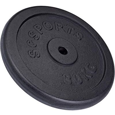 ScSPORTS - Plaques de 30kg - Ø 30/31mm - Noir - Poids - Publicité ScSPORTS - Plaques de 30kg - Ø 30/31mm - Noir - Poids - Publicité