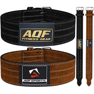 AQF Ceinture Musculation, 4" Cuir Vache Ceinture De Musculation, Ceinture Leste Musculation, Ceinture Lombaire Homme Femme 10mm D'épaisseur Weightlifting Belt (Moyen 28" à 32", Noir) - Publicité AQF Ceinture Musculation, 4" Cuir Vache Ceinture De Musculation, Ceinture Leste Musculation, Ceinture Lombaire Homme Femme 10mm D'épaisseur Weightlifting Belt (Moyen 28" à 32", Noir) - Publicité
