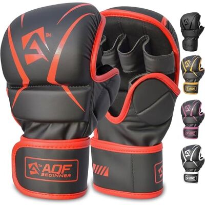 AQF MMA Gants D'entraînement, Design De Paume Ouverte, Support De Poignet Amélioré, Rembourrage Absorbant Les Chocs, Légers Et Durables pour L'entraînement, Le Kickboxing, Le Muay Thai (Rouge, S/M) - Publicité AQF MMA Gants D'entraînement, Design De Paume Ouverte, Support De Poignet Amélioré, Rembourrage Absorbant Les Chocs, Légers Et Durables pour L'entraînement, Le Kickboxing, Le Muay Thai (Rouge, S/M) - Publicité