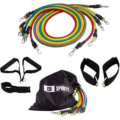 Calma Dragon Bandes de résistance élastique Ensemble de Musculation, 5 Tubes en Latex, avec Sac Inclus, avec poignées, Sangles de Cheville et ancrage de Porte, Cordes de Fitness, Yoga - Publicité Calma Dragon Bandes de résistance élastique Ensemble de Musculation, 5 Tubes en Latex, avec Sac Inclus, avec poignées, Sangles de Cheville et ancrage de Porte, Cordes de Fitness, Yoga - Publicité