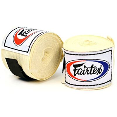 Bandages Fairtex Premium Coton pour Boxe 4,5 m (Paire) (Crème) - Publicité Bandages Fairtex Premium Coton pour Boxe 4,5 m (Paire) (Crème) - Publicité