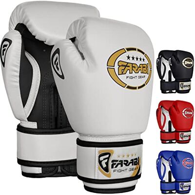 FARABI SPORTS - Junior Sparring - 4 oz - Blanc - Gants de Boxe - Publicité FARABI SPORTS - Junior Sparring - 4 oz - Blanc - Gants de Boxe - Publicité