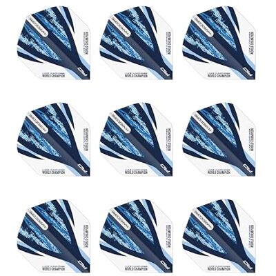 RED DRAGON Luke Humphries Lot de 3 ailettes de fléchettes standard blanches et bleues (9 ailettes au total), - Publicité RED DRAGON Luke Humphries Lot de 3 ailettes de fléchettes standard blanches et bleues (9 ailettes au total), - Publicité