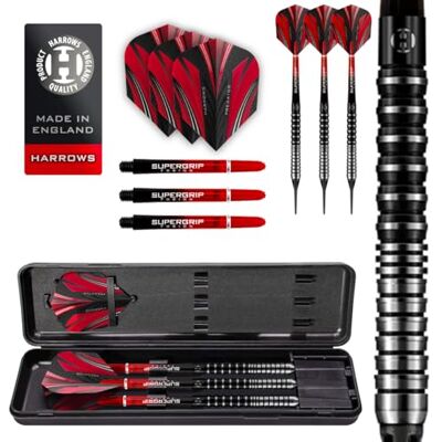 Harrows Predator Jeu de fléchettes à Pointe Souple 90% tungstène – 18 g et 20 g – Comprend Ultra Traction Grip, tiges Fusion Supergrip, ailettes Prime et étui de Voyage (18 g) - Publicité Harrows Predator Jeu de fléchettes à Pointe Souple 90% tungstène – 18 g et 20 g – Comprend Ultra Traction Grip, tiges Fusion Supergrip, ailettes Prime et étui de Voyage (18 g) - Publicité