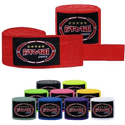 Farabi Sports Enfants Bande Boxe Paire d'enveloppes mexicaines intérieures de Gants de Fitness de Boxe de mètres de Long (Black, Kids (2.50 Meters) (Red) - Publicité Farabi Sports Enfants Bande Boxe Paire d'enveloppes mexicaines intérieures de Gants de Fitness de Boxe de mètres de Long (Black, Kids (2.50 Meters) (Red) - Publicité