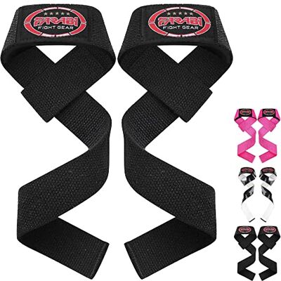 Farabi Sports Sangles de barre de gymnastique d'haltérophilie sans glissement avec des poignées flexibles en gel modernes pour l'entraînement, la dynamophilie, le soulevé de terre (Black) - Publicité Farabi Sports Sangles de barre de gymnastique d'haltérophilie sans glissement avec des poignées flexibles en gel modernes pour l'entraînement, la dynamophilie, le soulevé de terre (Black) - Publicité