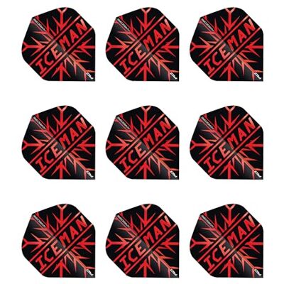 RED DRAGON Hardcore Gerwyn Price Rouge Premium Vols de fléchettes Standard 3 Ensembles par Paquet (9 Vols de fléchettes au Total) - Publicité RED DRAGON Hardcore Gerwyn Price Rouge Premium Vols de fléchettes Standard 3 Ensembles par Paquet (9 Vols de fléchettes au Total) - Publicité
