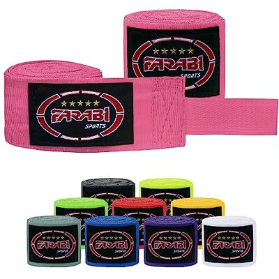 Farabi Sports Enfants Bande Boxe Paire d'enveloppes mexicaines intérieures de Gants de Fitness de Boxe de mètres de Long (Black, Kids (2.50 Meters) (Pink) - Publicité Farabi Sports Enfants Bande Boxe Paire d'enveloppes mexicaines intérieures de Gants de Fitness de Boxe de mètres de Long (Black, Kids (2.50 Meters) (Pink) - Publicité