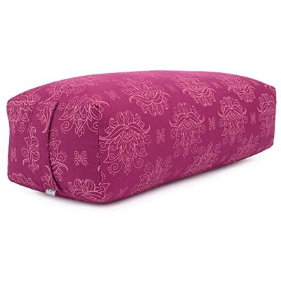 Bodhi Salamba Collection Maharaja Coussin de yoga rectangulaire avec housse lavable en coton avec rembourrage en épeautre Accessoire pour yoga restauratif et yin Lotus/Berry - Publicité Bodhi Salamba Collection Maharaja Coussin de yoga rectangulaire avec housse lavable en coton avec rembourrage en épeautre Accessoire pour yoga restauratif et yin Lotus/Berry - Publicité