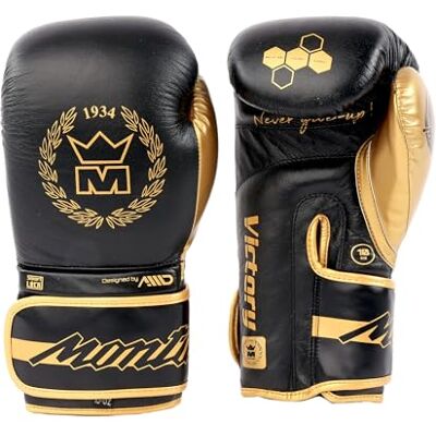 Montana Mixte Victory gants de boxe, noir et or, 14 oz EU - Publicité Montana Mixte Victory gants de boxe, noir et or, 14 oz EU - Publicité