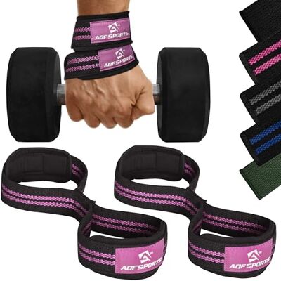 AQF Figure 8 Néoprène Rembourré Poids Musculation Sangle de Levage, Sangle de Tirage, Protege Poignet Sangle Musculation, Strap Poignet, Bandage Poignet Homme Femme Sport Maison (Noir & Rose) - Publicité AQF Figure 8 Néoprène Rembourré Poids Musculation Sangle de Levage, Sangle de Tirage, Protege Poignet Sangle Musculation, Strap Poignet, Bandage Poignet Homme Femme Sport Maison (Noir & Rose) - Publicité