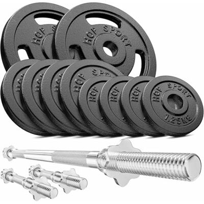 Ensemble de Poids Strong 39kg - Fonte durable, barres chromées - Publicité Ensemble de Poids Strong 39kg - Fonte durable, barres chromées - Publicité
