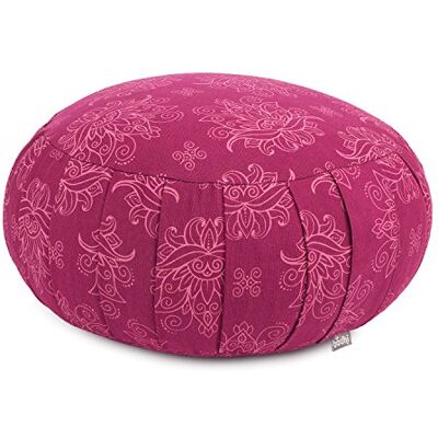 Bodhi Coussin de méditation ZAFU Plis Extensibles et poignée de Transport Pratique Housse en 100% Coton Remplissage épeautre Bio Hauteur 19cm Collection Maharaja (Lotus Berry) - Publicité Bodhi Coussin de méditation ZAFU Plis Extensibles et poignée de Transport Pratique Housse en 100% Coton Remplissage épeautre Bio Hauteur 19cm Collection Maharaja (Lotus Berry) - Publicité
