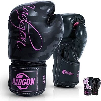 MADGON Gants de Boxe Femme – Matériau Premium Solidité Remarquable Gants de Boxe – Gants MMA, Arts Martiaux, Entraînement et Boxe Excellente Absorption des Chocs Sac Inclus - Publicité MADGON Gants de Boxe Femme – Matériau Premium Solidité Remarquable Gants de Boxe – Gants MMA, Arts Martiaux, Entraînement et Boxe Excellente Absorption des Chocs Sac Inclus - Publicité